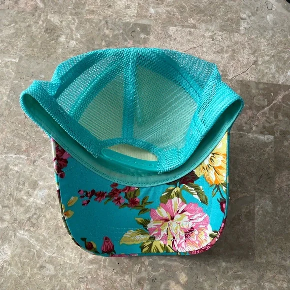 Floral Elephant Trucker Hat with vinyl 🐘 - Picture 2 of 2